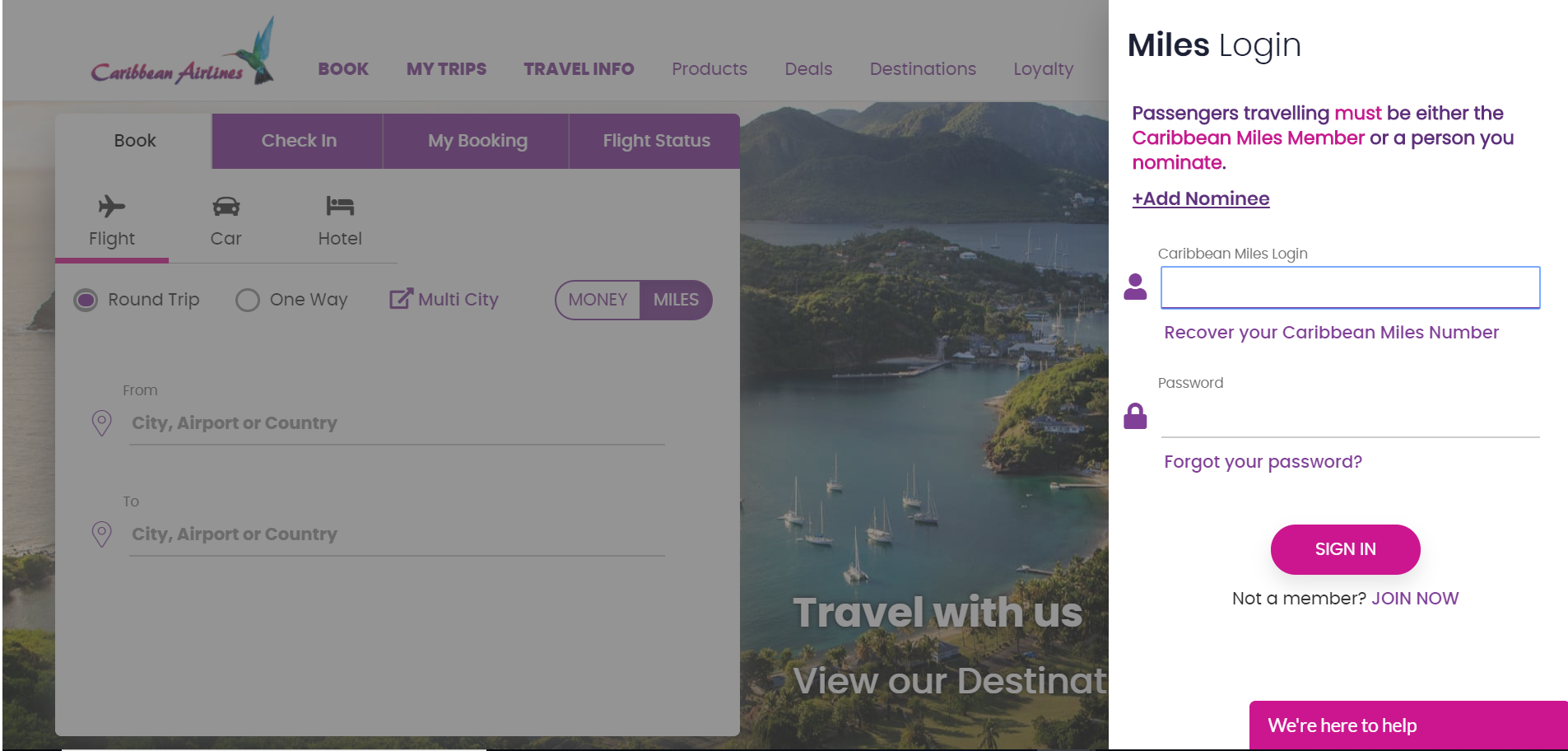 Caribbean Airlines Miles Redemption Chart